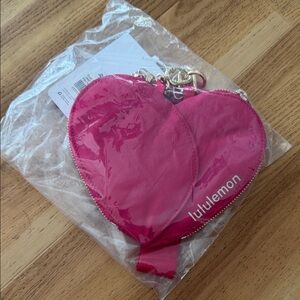 Lululemon Pink Heart-Shaped dual Pouch